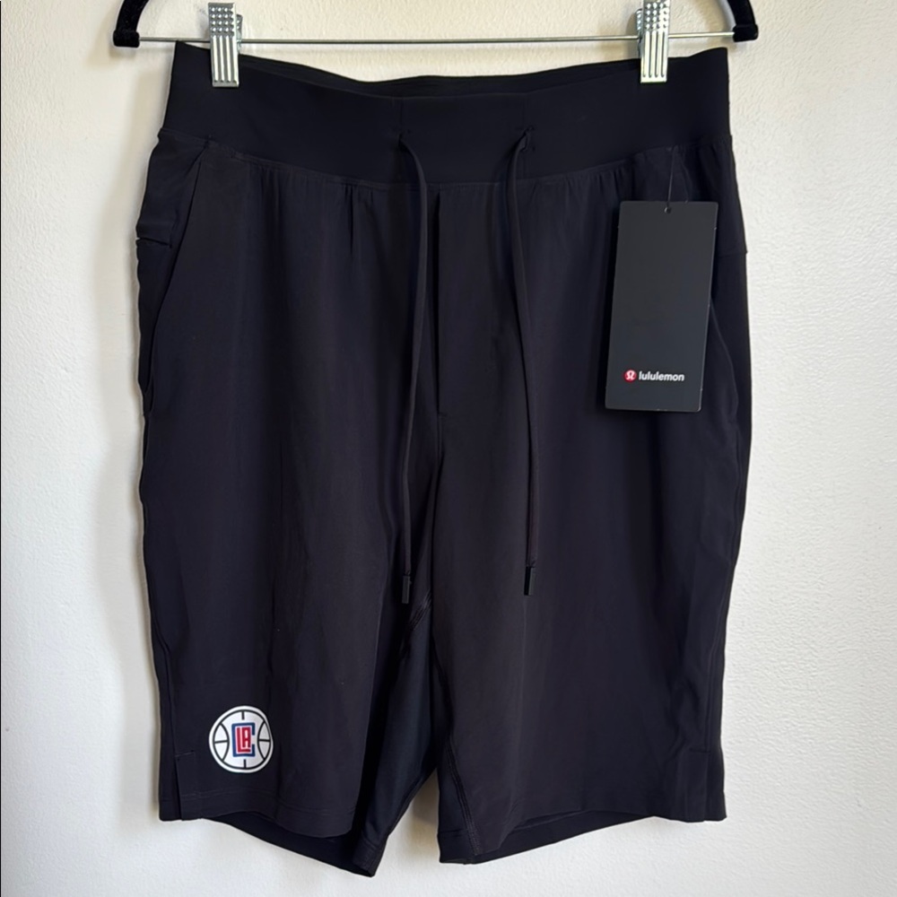 lululemon athletica LA Clippers Black Athletic Men's Shorts The 9" linerless